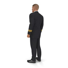 Wall Mural - Airline Pilot on white. 3D illustration