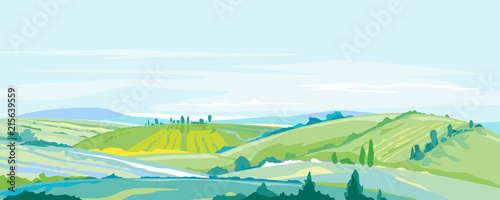Fotografía Farming Hills Panorama Landscape Background