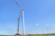 Construction site of wind farm in Alibunar, Serbia   
