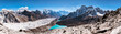 Panoramic view of Himalayan Mountains from Gokyo Ri (5,360m) with Gokyo Lake, Everest, Nuptse, Lhotse, Phari Lapcha and More, Gokyo, Sagarmatha national park, Everest Base Camp 3 Passes Trek, Nepal