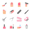 Manicure set of vector icons, nails care