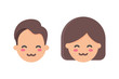 Shy emoji male and female character