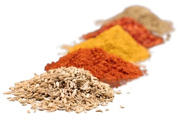 Poster - Composition of various spices on white background