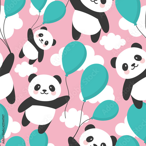 bezszwowy-panda-wzoru-tlo-szczesliwy-sliczny-pandy-latanie-w-niebie-miedzy