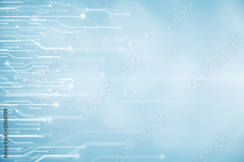 Blurry blue circuit texture