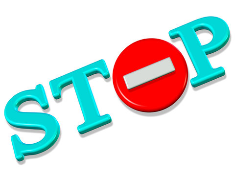 Three-dimensional rendering of stop sign