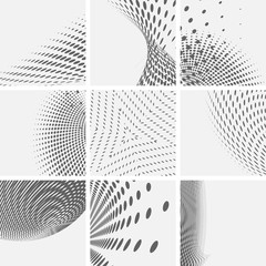 Poster - set of dotted abstract forms. vector illustration.