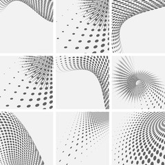 Poster - set of dotted abstract forms. vector illustration.