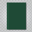 Vector Book cover mock up. Dark green color. Ready template blank white vertical design template.