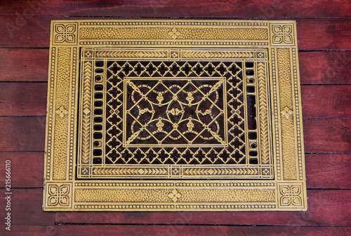 Brass Floor Grate In Detailed Pattern Design For The Hot Air