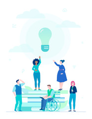 Aufkleber - Bright idea - flat design style illustration