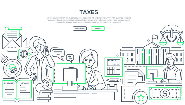 Taxes - modern line design style illustration