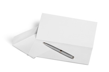 Wall Mural - White Page with Envelope and Pen