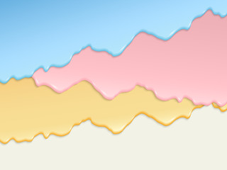 Wall Mural - multi-layered sweet colored glaze in pastel colors, flowing down. material design in 3d style