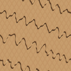 Wall Mural - multi-layered flowing soft caramel with waffle pattern. vector illustration for art design. seamless