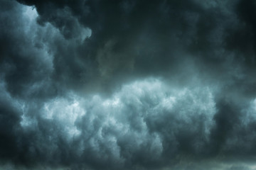 Wall Mural - danger storm cloud, black cloud and thunder storm, dark sky and motion clouds before rainy
