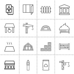 Wall Mural - Set of 16 architecture outline icons