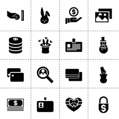 Sticker - Set of 16 card filled icons