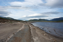 Looking Westwards On A Road Next To Loch Glascarnoch.  The Road Is Normally Completely Submerged Under Under Loch Glascarnoch