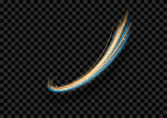 Wall Mural - blue and orange shining curved lines