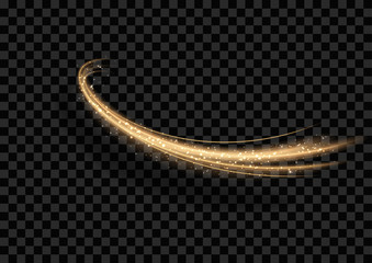 Wall Mural - light golden shining curved shapes