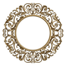 Classic Frame Circle With Ornament Decor Isolated On White Background