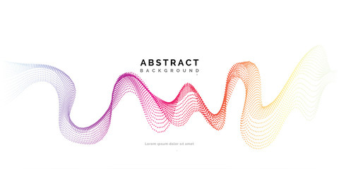 Aufkleber - Abstract background with dots lines. Vector particles. Halftone wavy line For business, science, technology design