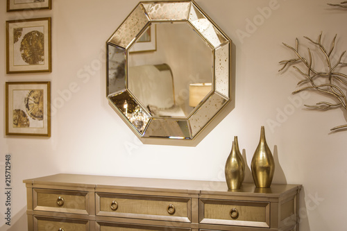 Golden Interior Part Of The Room A Boudoir In Gold A Chest Of