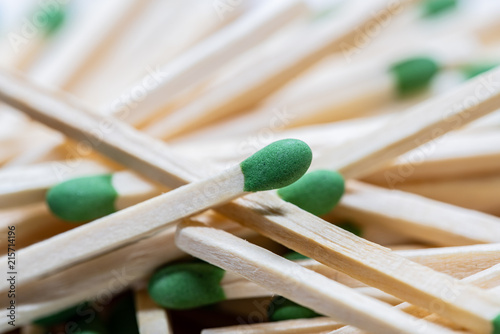 Fotografie, Obraz Up close macro shot of pile of matchsticks