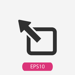 Arrow Expand Icon, Full Scree icon. screen Scale icon. pictogram icon on gray background. Modern flat icon