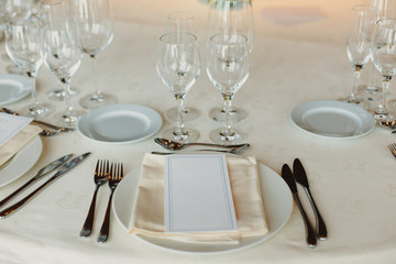 Wall Mural - Decoration of the centerpieces of a wedding with the cutlery and vintage details.