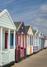 A Row Of Colourful Beach Huts
