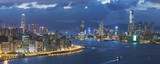 Fototapeta Miasta - Victoria harbor of Hong Kong city at dusk