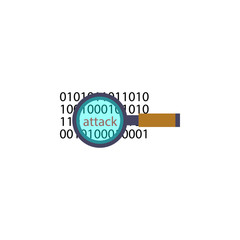 Poster - magnifier and numbers icon. Element of cyber security icon for mobile concept and web apps. Colored magnifier and numbers icon can be used for web and mobile