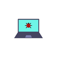 Aufkleber - beetle in laptop icon. Element of cyber security icon for mobile concept and web apps. Colored beetle in laptop icon can be used for web and mobile