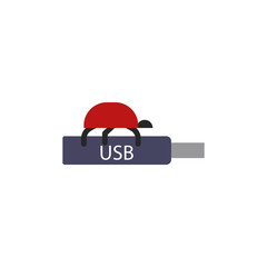 Aufkleber - bug in flash card icon. Element of cyber security icon for mobile concept and web apps. Colored bug in flash card icon can be used for web and mobile