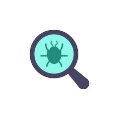 Aufkleber - magnifier and beetle icon. Element of cyber security icon for mobile concept and web apps. Colored magnifier and beetle icon can be used for web and mobile