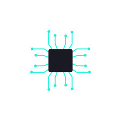 Aufkleber - chip icon. Element of cyber security icon for mobile concept and web apps. Colored chip icon can be used for web and mobile