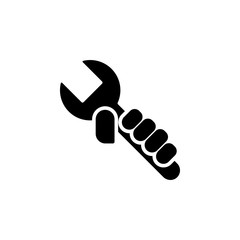 Poster - hand and spanner icon. Element of engineering icon. Premium quality graphic design icon. Signs and symbols collection icon for websites, web design, mobile app