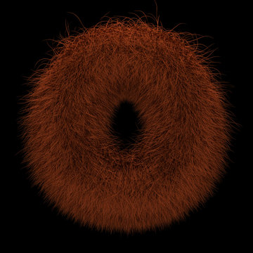 3D Rendering Creative Illustration Ginger Orangutan Furry Letter O