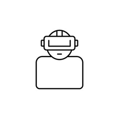 Poster - a man in virtual reality glasses icon. Element of virtual reality for mobile concept and web apps illustration. Thin line icon for website design and development, app development