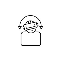 Poster - a man in virtual reality glasses icon. Element of virtual reality for mobile concept and web apps illustration. Thin line icon for website design and development, app development