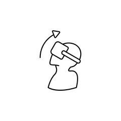Poster - a man in virtual reality glasses icon. Element of virtual reality for mobile concept and web apps illustration. Thin line icon for website design and development, app development