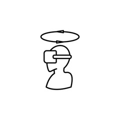 Poster - a man in virtual reality glasses icon. Element of virtual reality for mobile concept and web apps illustration. Thin line icon for website design and development, app development