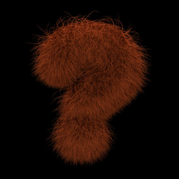 3D Rendering Creative Illustration Ginger Orangutan Furry Symbol Question Mark