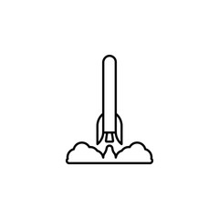 Poster - rocket icon. Element of space for mobile concept and web apps illustration. Thin line icon for website design and development, app development