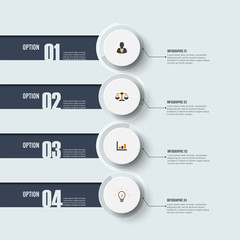 Poster - Infographic design vector and marketing icons can be used for workflow layout, diagram, annual report, web design. Business concept with 4 options, steps or processes.