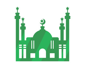 green mosque islam muslim religion spirituality religious image vector icon