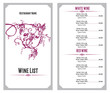 Wine list design template. Hand drawn vine grape. Vintage design of restaurant menu.