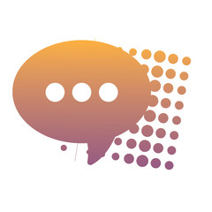 Poster - speech bubble icon over white background, vector illustration